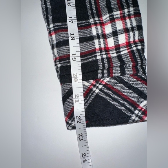 Boston Traders Men’s Sherpa Lined Shacket Jacket Black White Red Plaid Size M - Picture 10 of 11